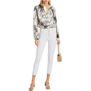 VERONICA BEARD Debbie High Rise Cropped Skinny Jeans, Ivory Color, Size 24 / 00